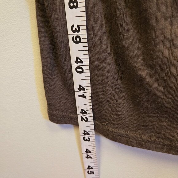 Garnet Hill S Brown Sleeveless Deep Cowl Neck Dress Sheer Gauzy Swim Coverup - Picture 12 of 12